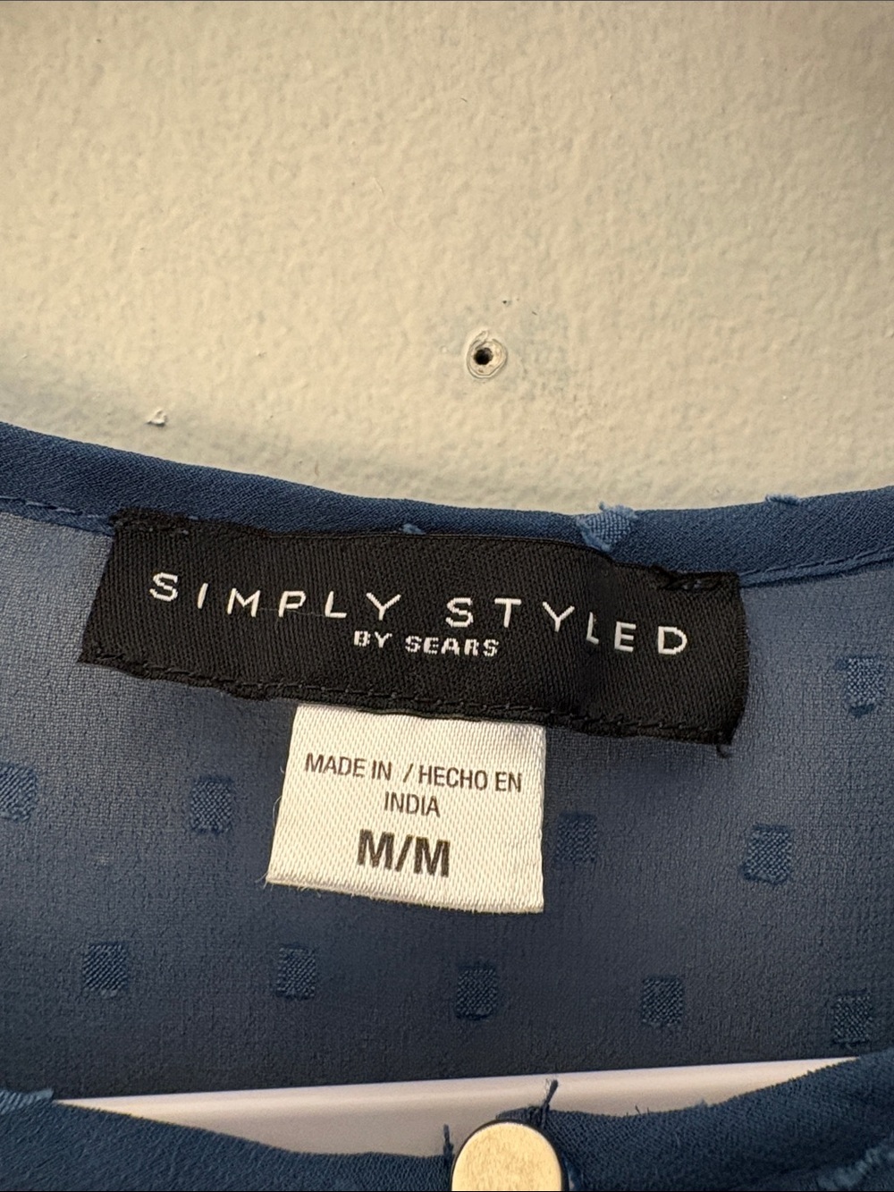Simply Styled Navy Swiss Dot Flutter Sleeve Top